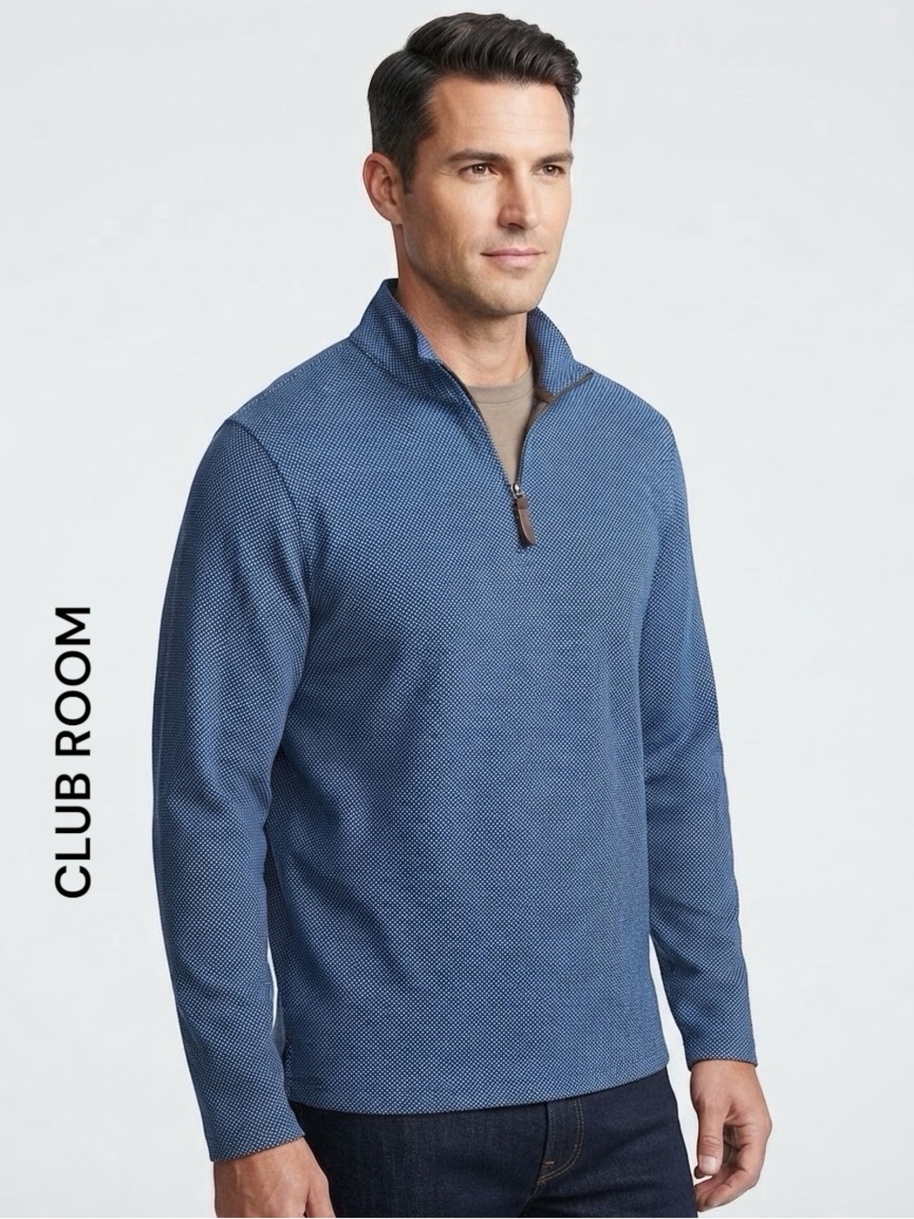 Club Room Birdseye Quarter Zip Pullover
Mens XXL Navy Blue NWT Sweater